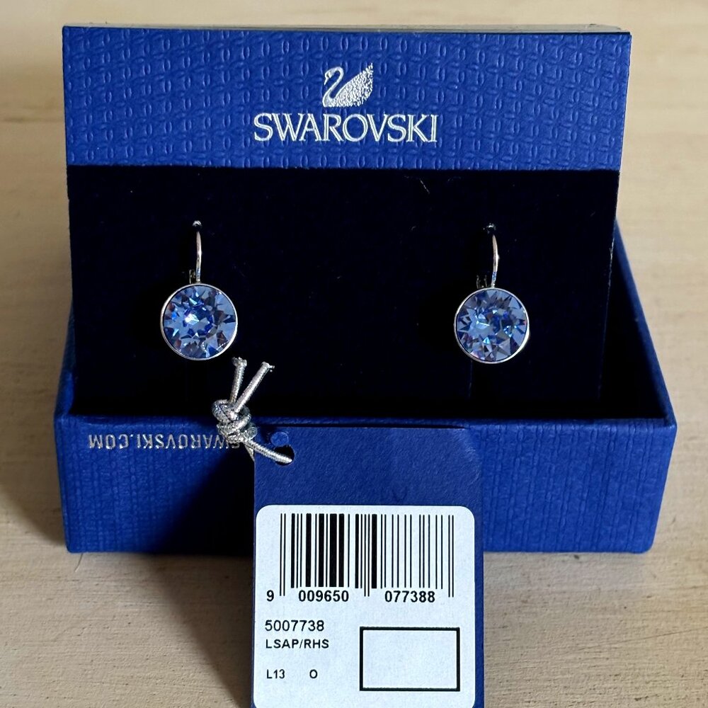Swarovski Bella Pierced Earrings - light sapphire